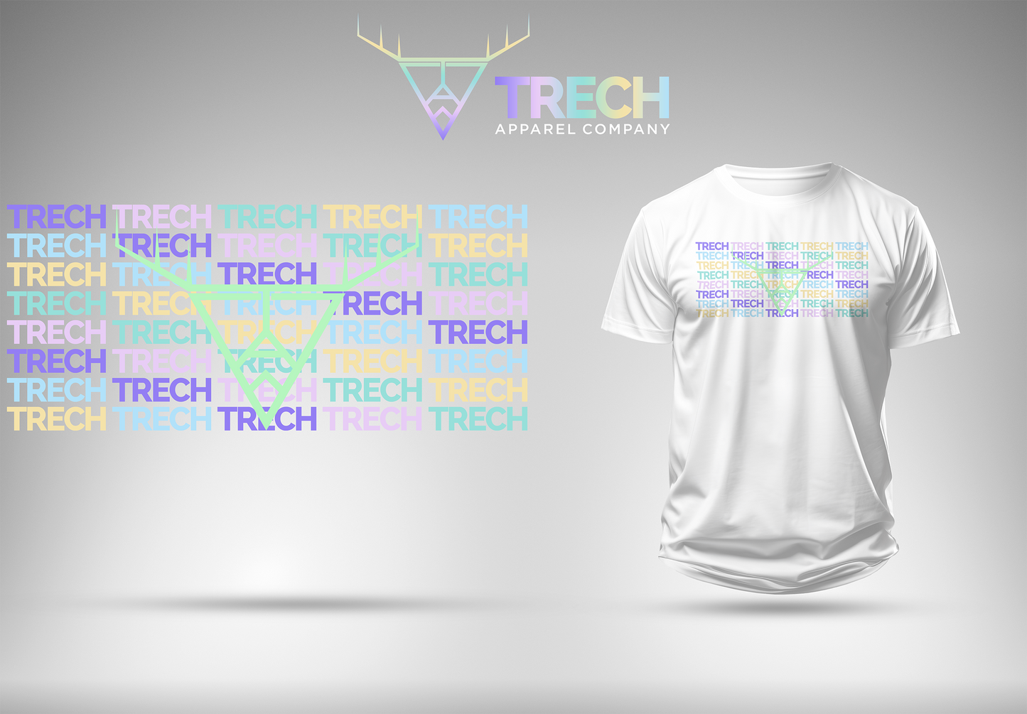 Trech Pastel Lots of text w/ Logo T-Shirt