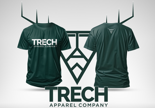 Trech Apparel Hunter Green w/ White Text T-Shirt